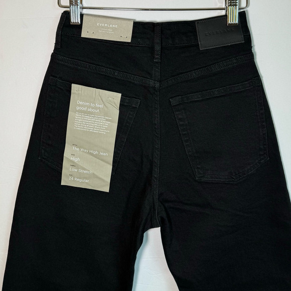 Everlane The Way High Jean Black Denim Size 24 - Picture 9 of 13